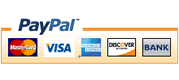 We Accept PayPal, Visa, MasterCard, American Express, & Discover